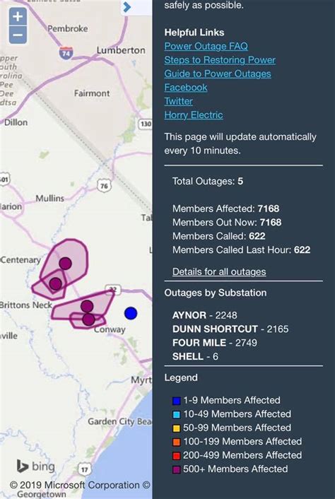 santee electric power outage map